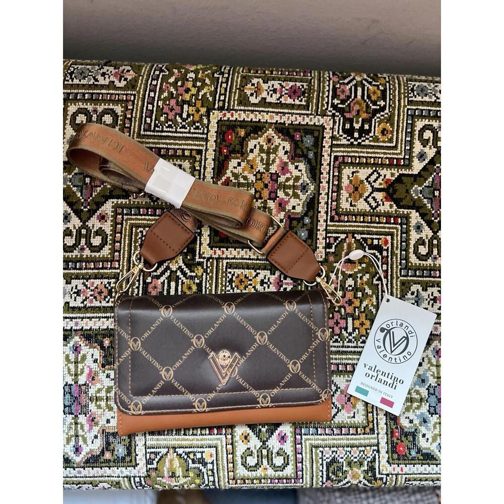 Valentino Orlandi Women's Vegan Leather Crossbody Bag with Detachable Strap